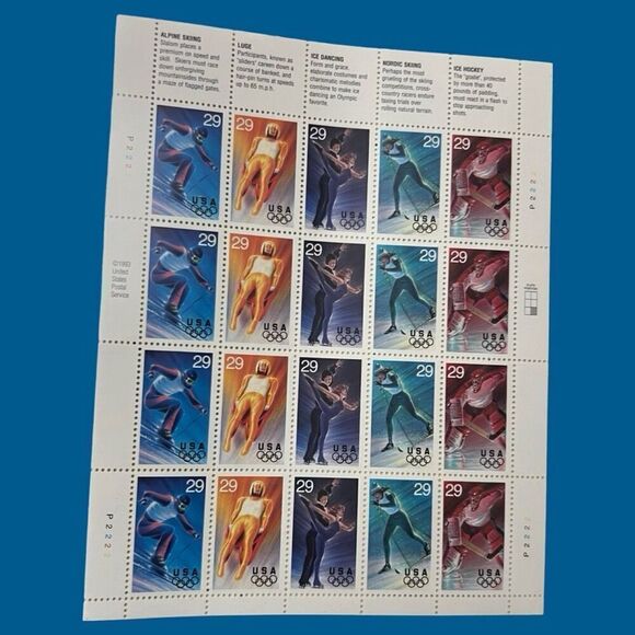 Vintage MNH Scott Winter Olympics MNH 29 C Sheet Stamps Scott #2081-11 - Picture 1 of 2